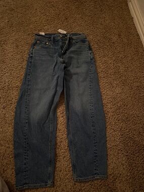 American Eagle Outfitters Women's Wide Leg Jeans - Dark Blue Denim